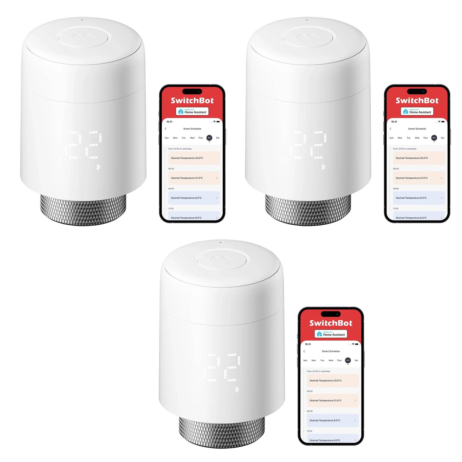 SwitchBot Smart Radiatortermostat (3-Pack) – Värmereglering för Flera Rum