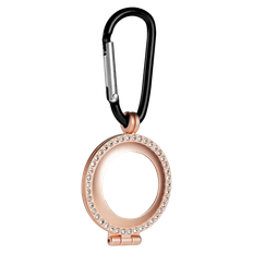 AirTag Nøglering med Rhinestone og Karabinhage i Rosa Guld