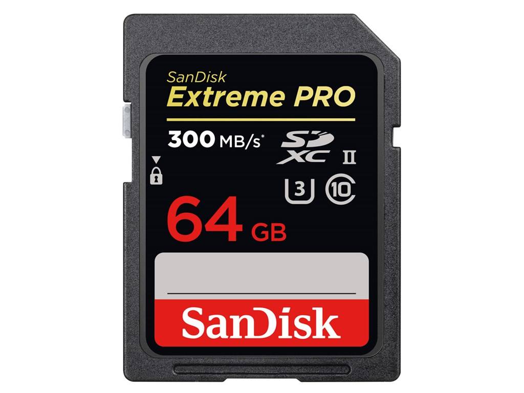 Sandisk Minneskort Secure Digital 64GB Extreme Pro SDXC UHS-II U3 C10 300MB/s