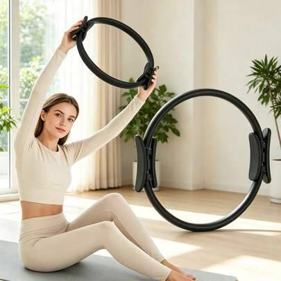 4 st/1 st bärbar pilatesring i EVA med motståndsband för yoga, träningsutrustning för hemmet, lämplig för helkroppsformning, bäckenbottenträning, insi - Multifärgad (En-Storlek)