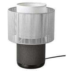 IKEA - SYMFONISK lampe m wi-fi-højttal, tekstilskærm, sort/hvid
