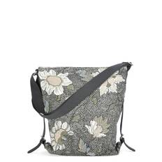 Ceannis Shoulder Bag Black Flower Linen Multi/patterned