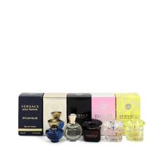 Bright Crystal by Versace Gift Set -- Miniature Collection Includes Versace Yellow Diamond, Bright Crystal, Crystal Noir, Eros and Pour Femme Dylan Blue all .17 oz sizes. - '--