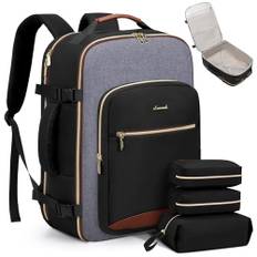 LOVEVOOK Handbagage ryggsäck flygplan, reseryggsäck dam stor 40 l, ryggsäck kvinnor män vattentät, laptopryggsäck 17 tum med laptopfack, resor ryggsäck dagryggsäck för skola arbete camping