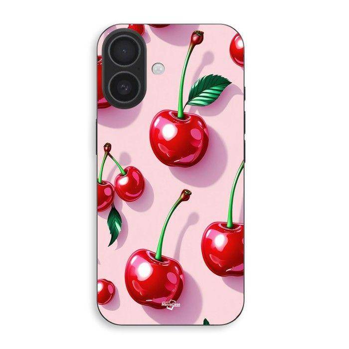 Case For Iphone 16 plus Cherry red pink background Maniacase