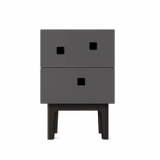 Zweed Peep S1 sängbord slate grey, svartlack - Grå