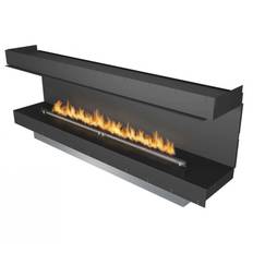 Inbyggd bioeldstad Planika Forma 2300 3-sidig bioeldstad | Planika Fires | FLA4 | Automatisk bioetanol-eldstad med fjärrkontroll | Längd: 241,9 cm