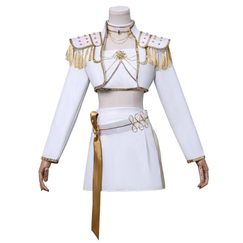 (L Adults, Mira Without Wig) KPop Demon Hunters Mira Cosplay Costume Set Halloween Party Fancy Dress for Womens White _c A
