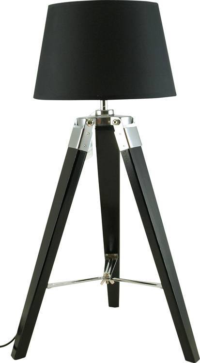 Sort tripod bordlampe/gulvlampe - 3 ben lampe.