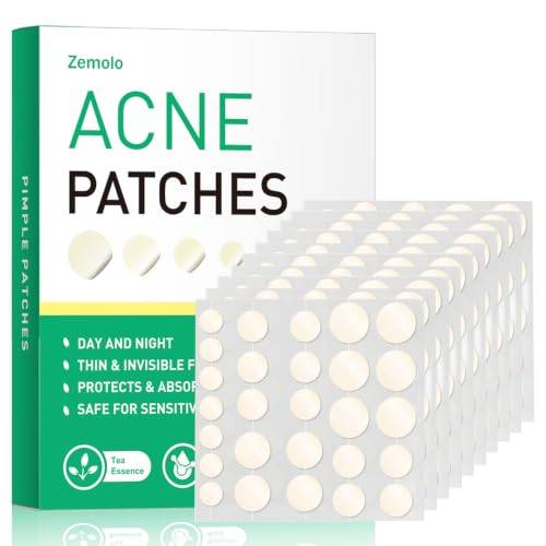 Zemolo 600 stycken Pimple Patches Hydrokolloid Acne Patch, Osynlig Hydrokolloid Lapp För Akne Fläckfläckar, dag och natt 2-i-1