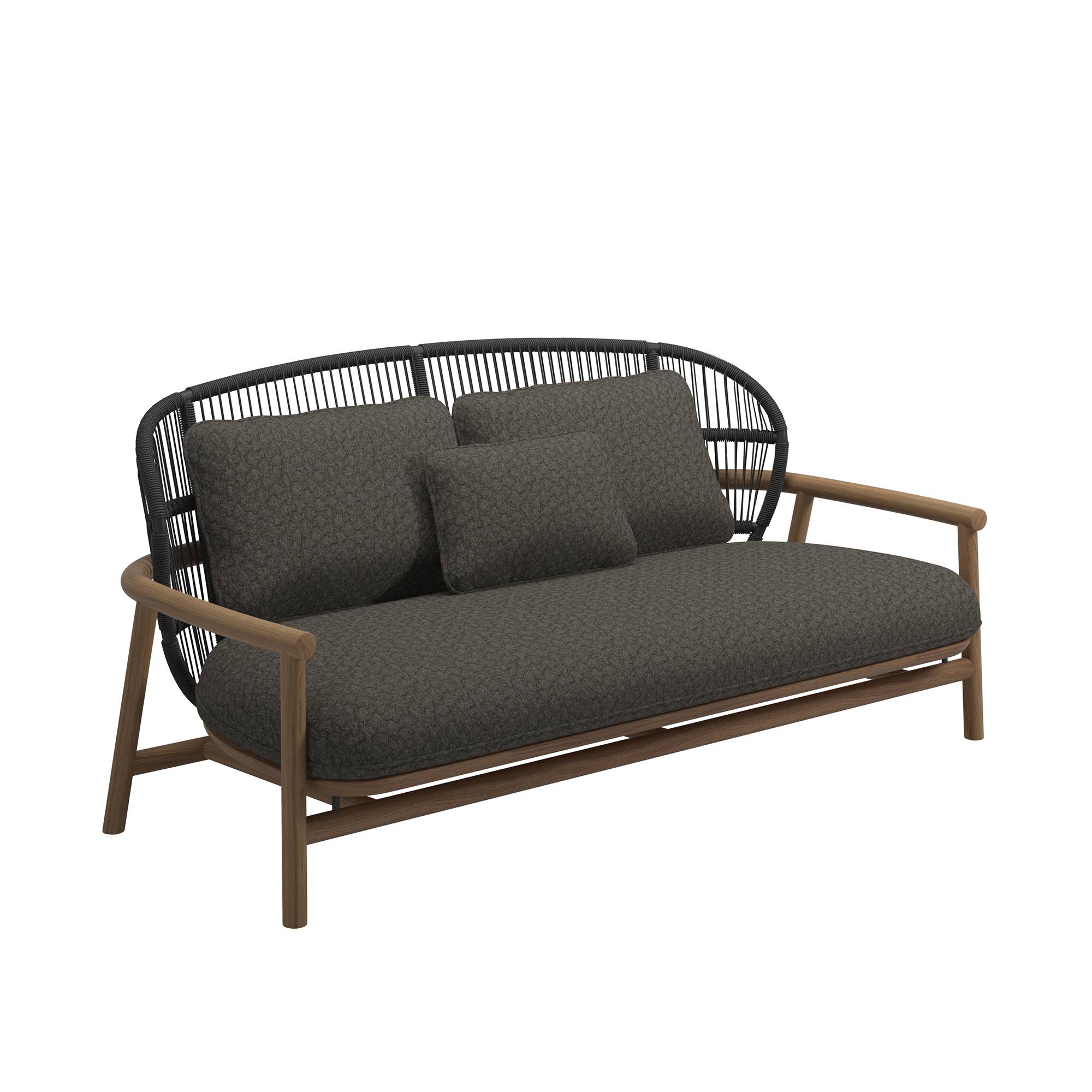 Gloster - Fern Low Back 2-Seater Sofa, Meteor/Raven, Kat.D Wave Querry - Soffor utomhus - Sebastian Herkner