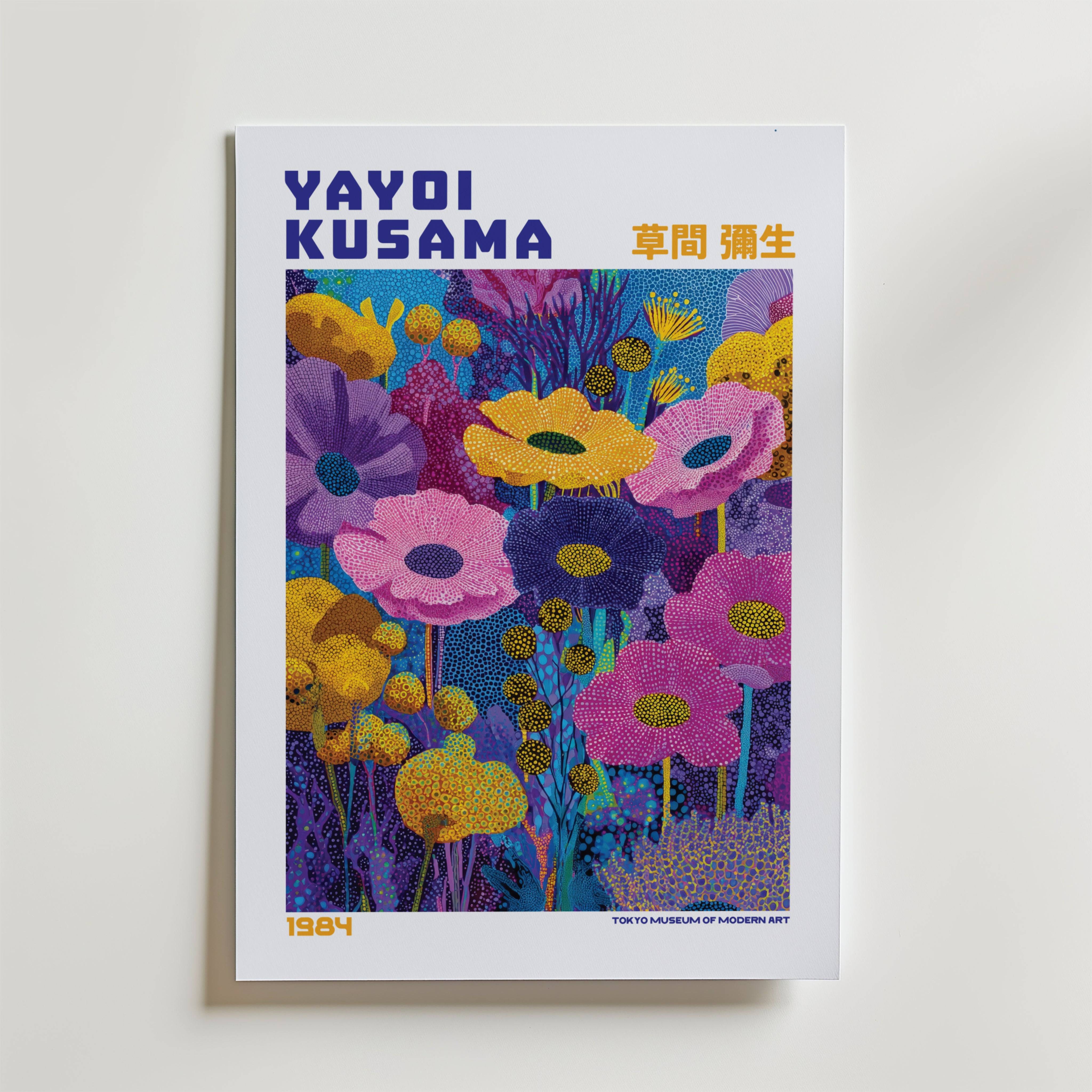Yayoi Kusama Vivid Meadow Harmony 1984 Poster - Fine Art Poster 13x18 cm
