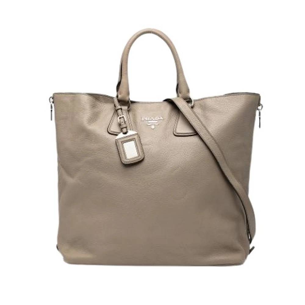 Prada Vintage Pre-owned Laeder prada-tasker - Vintage - Dame - Beige - ONE SIZE -