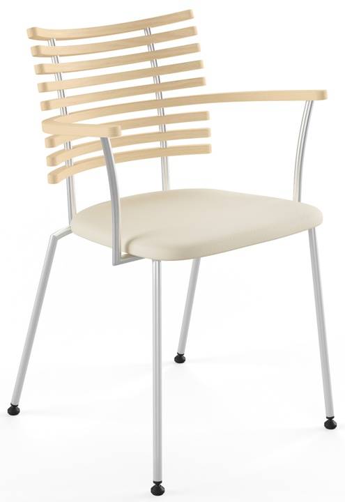 GM 4106 Tiger Ask vitolja/semi creme Karmstol Rostfritt Stål