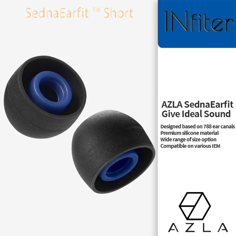 AZLA Sednaearfit Light Short Ear Tips for SONY Sennheiser Silicone Eartips TWS Earbuds Sednaearfit Short Earpieces for IEM tips
