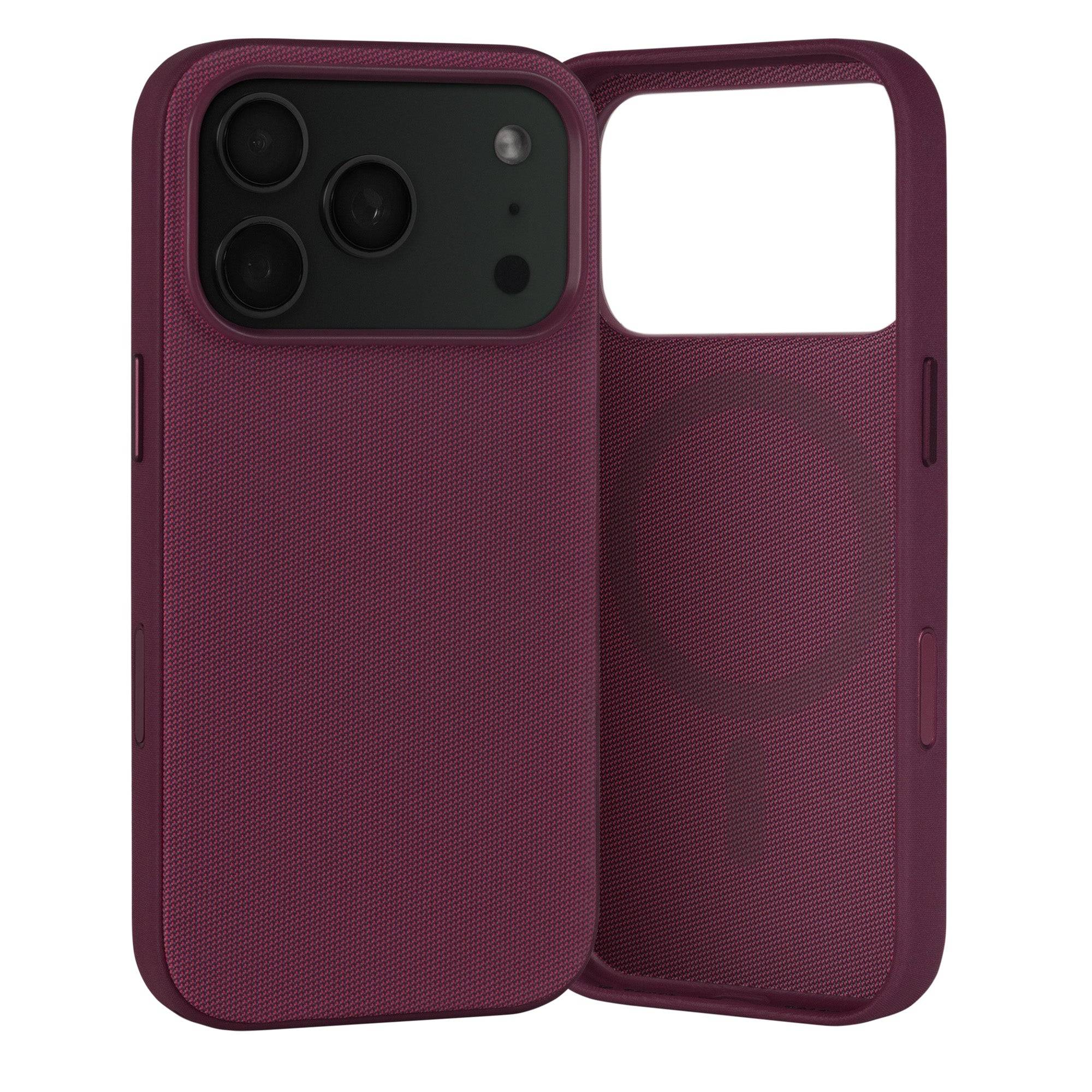 Apple iPhone 17 Pro Woven Bumper Case (MagSafe Charging) - Dark Cherry