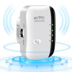 WLAN Repeater mit 300 Mbps - WLAN Verstärker WiFi Extender Booster 2,4GHz WiFi Extender mit Repeater/AP Modus und WPS-Funktion Internet Verstärker bis zu 3000qm und 30 Geräte (weiß)