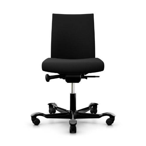 HÅG Creed 6002 kontorstol, 39-53 cm, sort Xtreme, sort fodkryds, hjul til hårde gulve, lav ryg - Svart