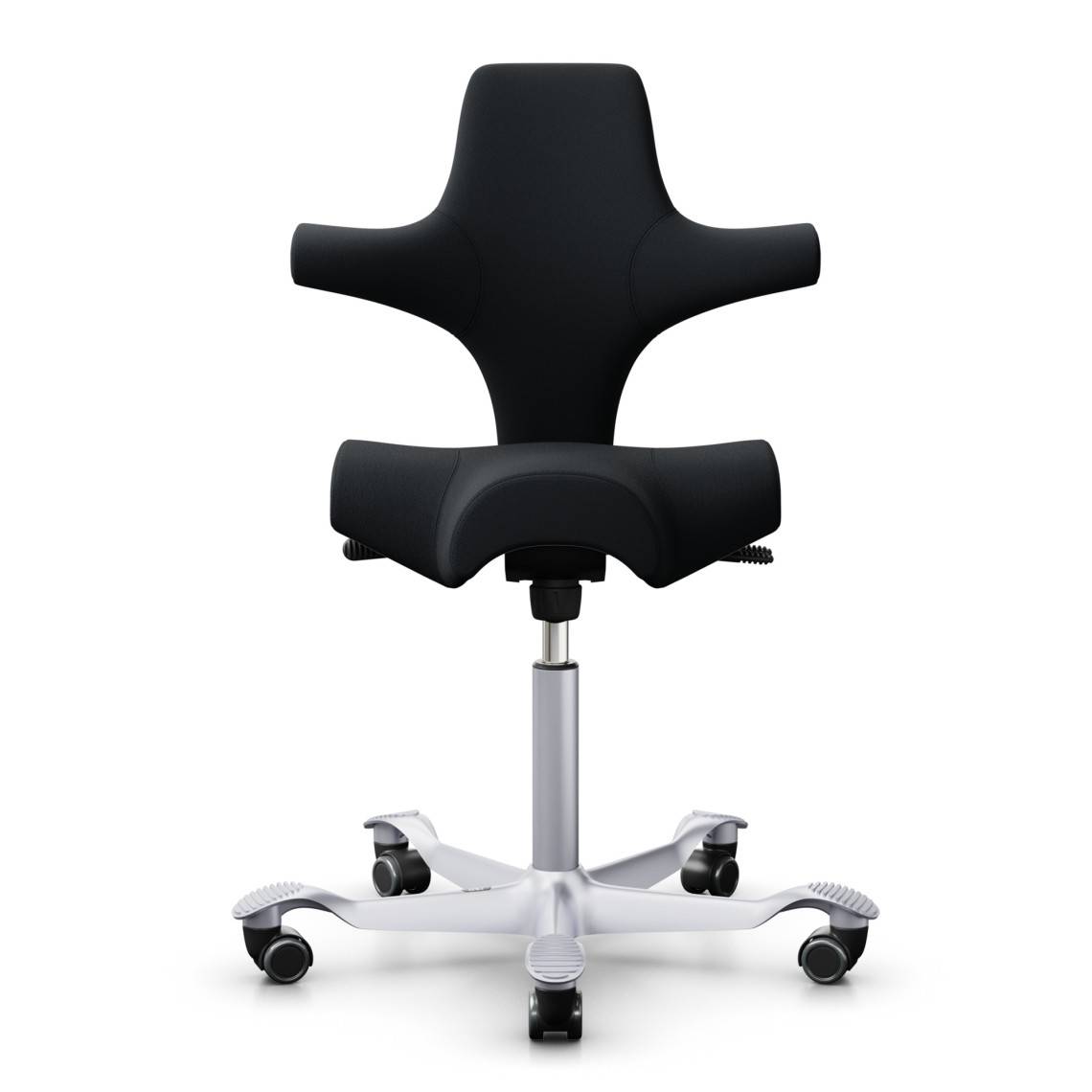 HÅG Capisco 8106, Ergonomisk kontorsstol, Färg Svart (SC60999), Underrede Silver, Liftomat 265 mm, Fotring Nej