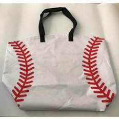 Detaljhandel softball gul baseball vita sömnadsväskor baseball dam bomullsduk sportväskor baseball softball tote bag