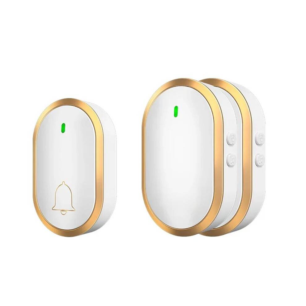 1 Button 2 Receiver Wireless Waterproof Doorbell Range Intelligent DoorBell Chime for Home Door Bell Camera EU Plug