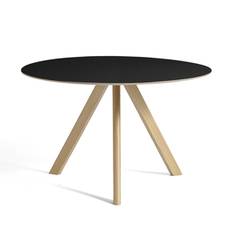 HAY CPH20 Round Table - Ø120cm - Eg Matlak - Sort Linolium Top