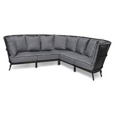Jet set Loungesoffa svart inkl dynor & bord