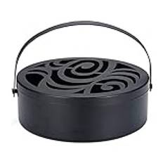 Myggspiralhållare i Järn med Handtag, Rund Brandsäker Rökelsehållare för Myggspiral och Aromaterapi (98)