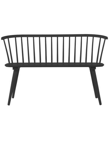 BOB Bænk i gummitræ H77 x B120 x D49 cm - Sort