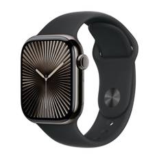 Apple Watch Series 10 GPS + Cell 42 mm skiffer titan, svart sportband - M/L