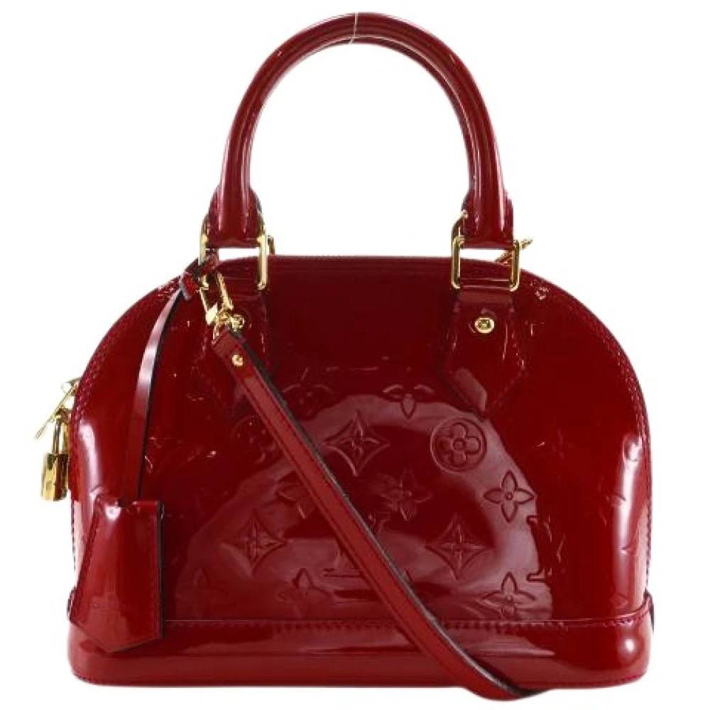 Louis Vuitton Vintage Pre-owned Alma BB Monogram Vernis 2-vejs Taske - Vintage - Dame - Rød - ONE SIZE - Uld