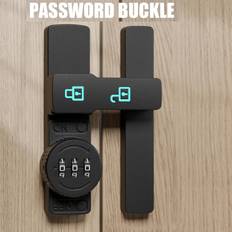 TEMU Password Door Lock And Deadbolt, 180 Degree Sliding French Barn Door Lock With 3-digit Combination Lock Luminous Sign, Shed Window Lock Bolt No Key Bathroom Bedroom Cabinet
