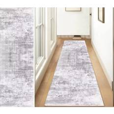 ZUZEKU Löpare, lång hall, halkfri matta, kök, modern korridor, mattor, 90 x 500 cm, grå, köksmatta, sovrum, matsal, polyester, metervara, anpassningsbar