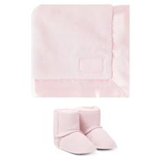 UGG Kids Baby leather boots and blanket set - pink - EU 19