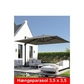Hængeparasol Challenger T1 Telescope Premium 350 x 350 cm med parasolfod og overtræk