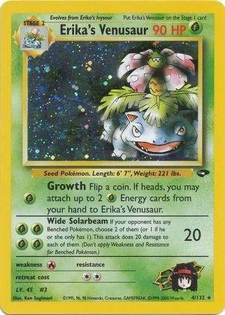 Erika's Venusaur - 4/132 (Holo) - Let Brugt (LP).