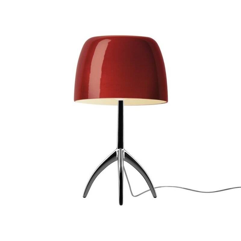 Foscarini Lumiere grande bordslampa med dimmer svart krom/cherry