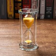 Glas timglas sandglas timer barn tid leksaker heminredning 15 minuter timglas hush&#xE5;llsprydnader - Gul
