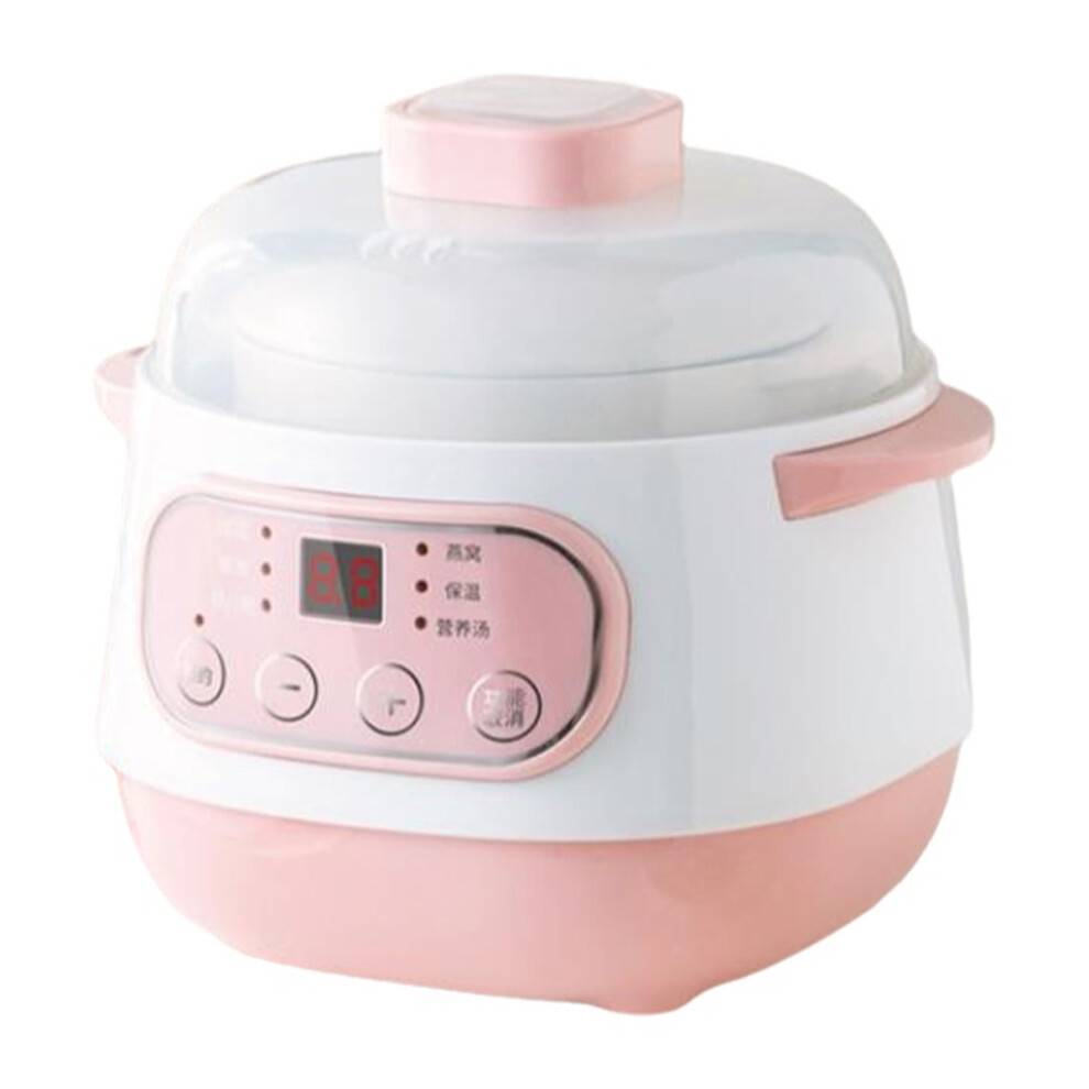 Elektrisk slow cooker med keramisk indvendig gryde, mini slow cooker til suppe- og grødmadlavning, vandbadsopvarmningsmetode sikrer jævn opvarmning