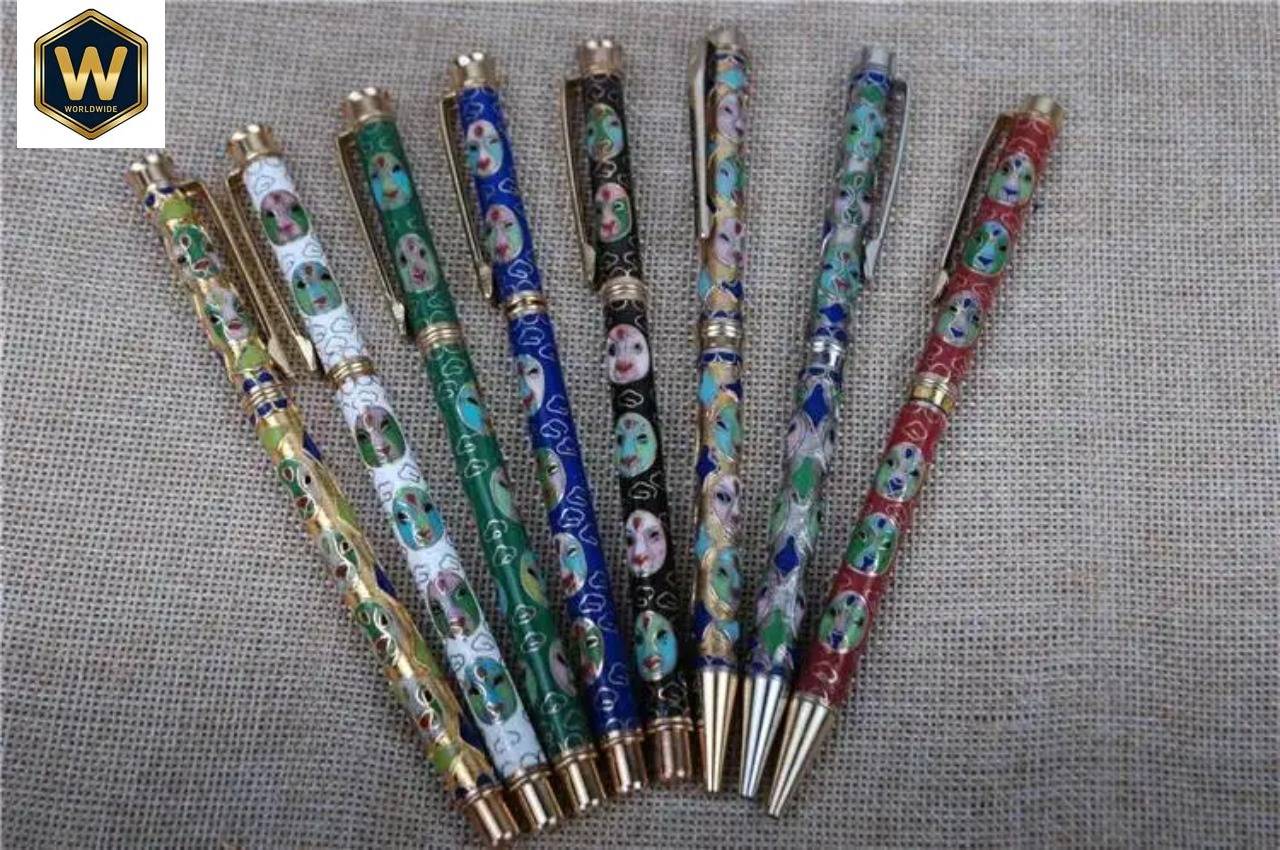 1980s Vintage Cloisonne Ballpoint Pen - Handicraft Gift for Collection & Decoration