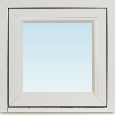 Svenska Fönster SF sideswing fönster utåtgående 480x480mm vänster  1-luft, insida trä utsida aluminium, 3-glas (5x5)