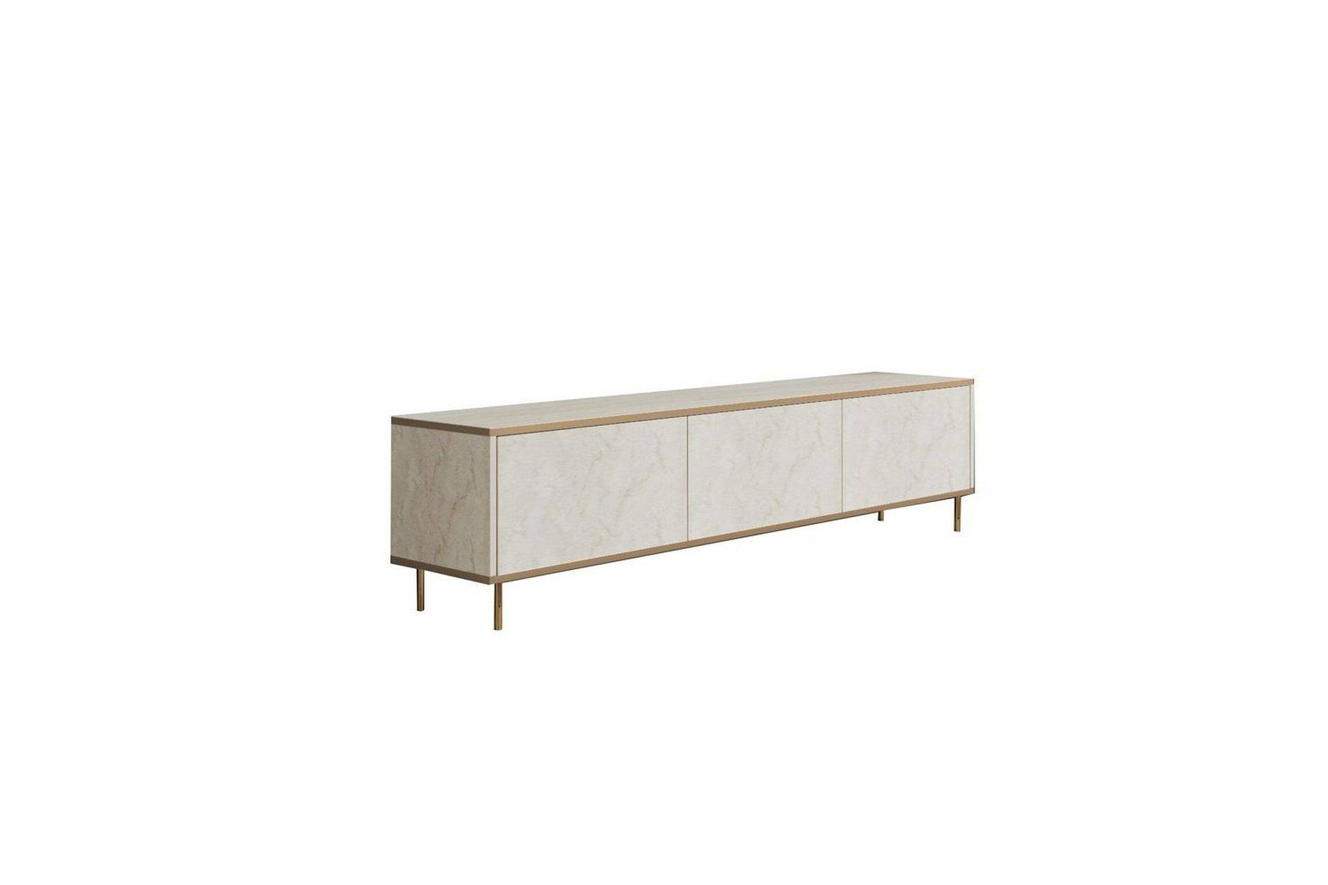 TV-bänk Imaj Travertin / Rany - Guld/Taupe TV bänk & mediabänk Beige,Gul Trä