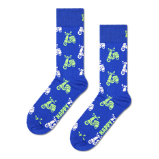 Navy Vespa Crew Sock | Bike Socks for Moped Enthusiasts - Navy, Green, Light Blue - 41-46