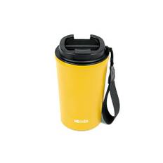 NEOUZA 380 ml/13 oz vakuumisolerad termosmugg, 316 rostfritt stål, spillsäker resekaffemugg med lock för varma och kalla drycker, hållbar termosmugg för pendling och kontorsbruk (gul)