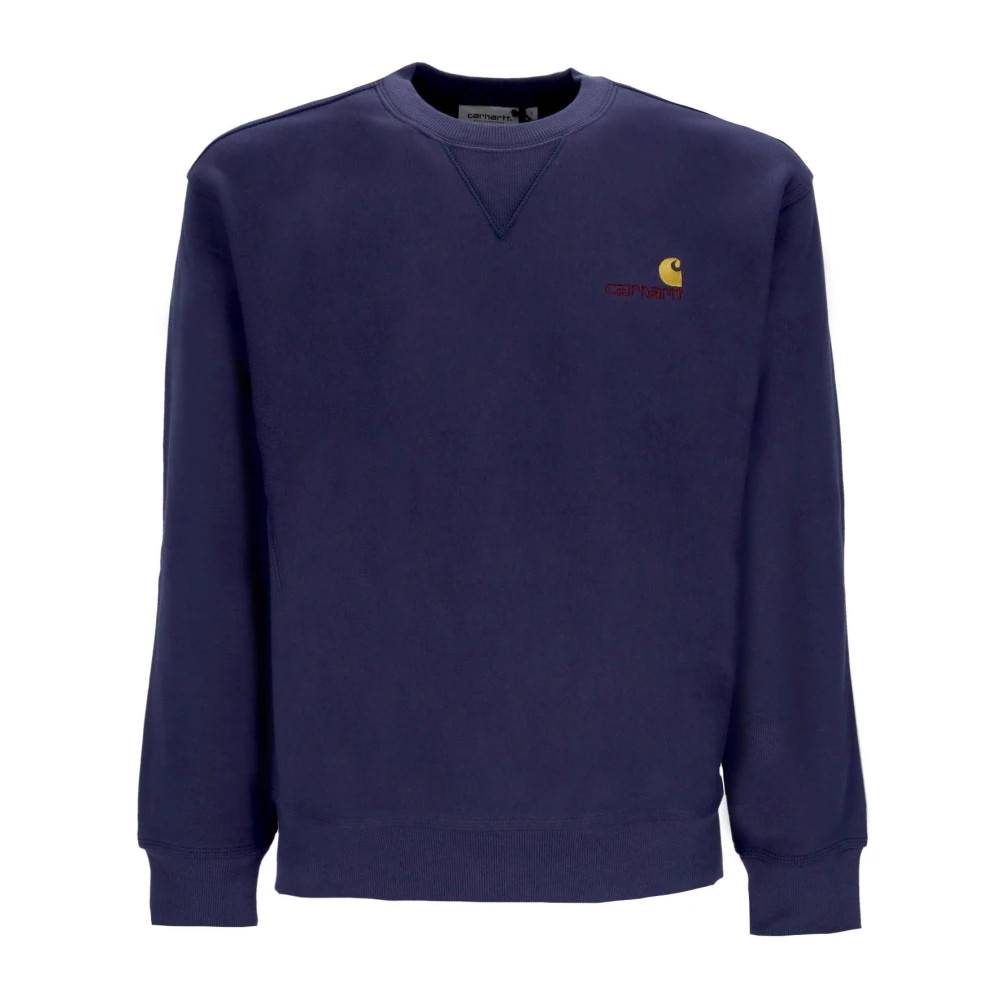 Carhartt Wip, Sweatshirts , Herre, Blå, XL, Bomuld, Script Enzian Crewneck Sweatshirt