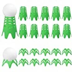 20st Golf Tee, Plast-Golfsimulator-t-Shirts Övningsträningsgolfmattor för Idrottare Som Älskar Hemma och Utanför (10 Långa och 10 Små, Grön)