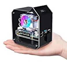 GeeekPi Raspberry Pi Mini Tower NAS-fodral, Raspberry Pi Ice Tower Cooler med PWM RGB-fläkt, M.2 SATA SSD expansionskort, GPIO 1 till 2 expansionskort för Raspberry Pi 4 modell B 2 GB 4 GB 8 GB