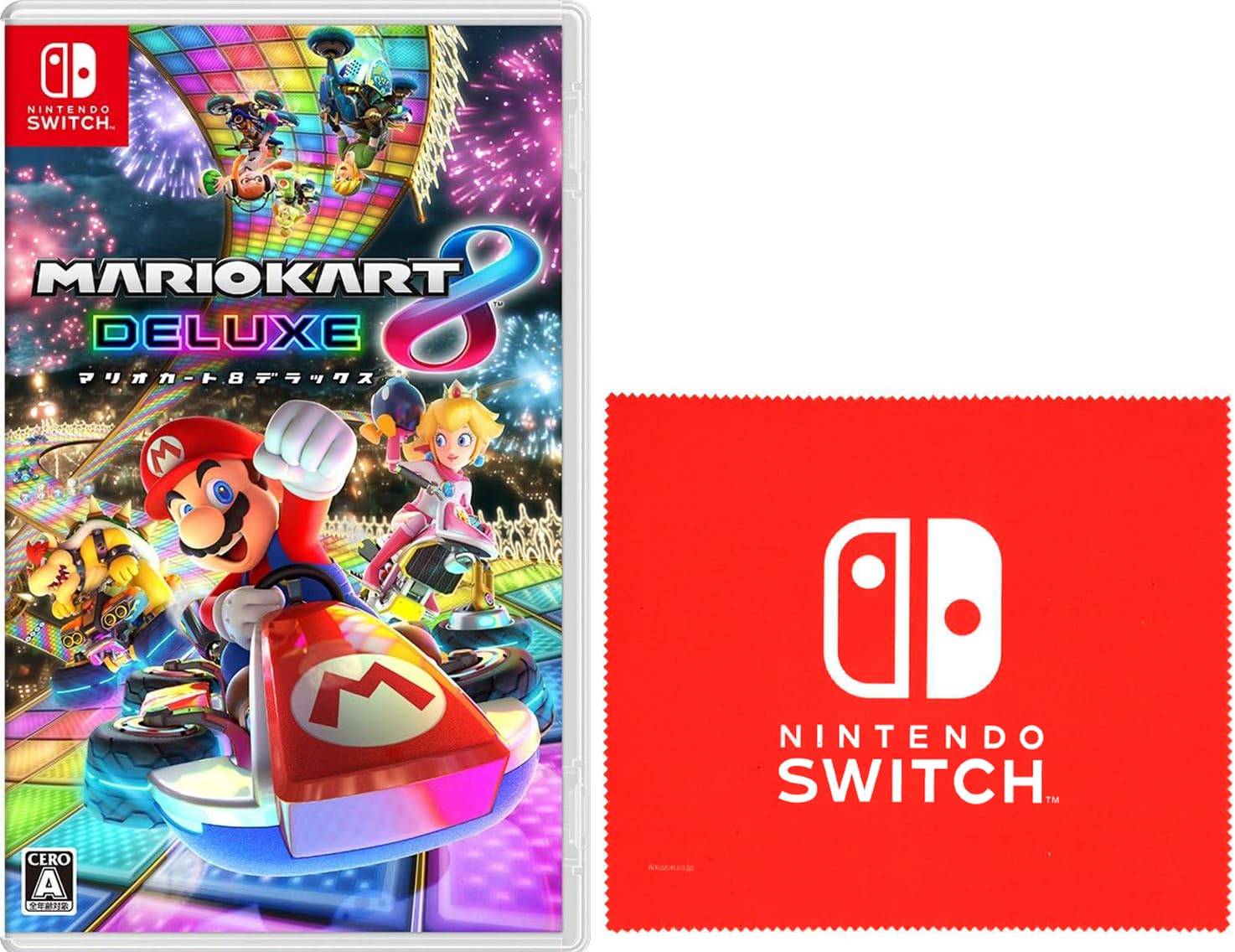 Mario Kart 8 Deluxe Switch Nintendo Switch logo design microfiber cloth included - [Bonus]