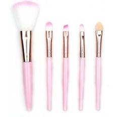 5 st sminkborstar set ögonskugga ögonbryn eyeliner rouge lös foundation puder läpp kvinnor kosmetiska verktyg - Rosa