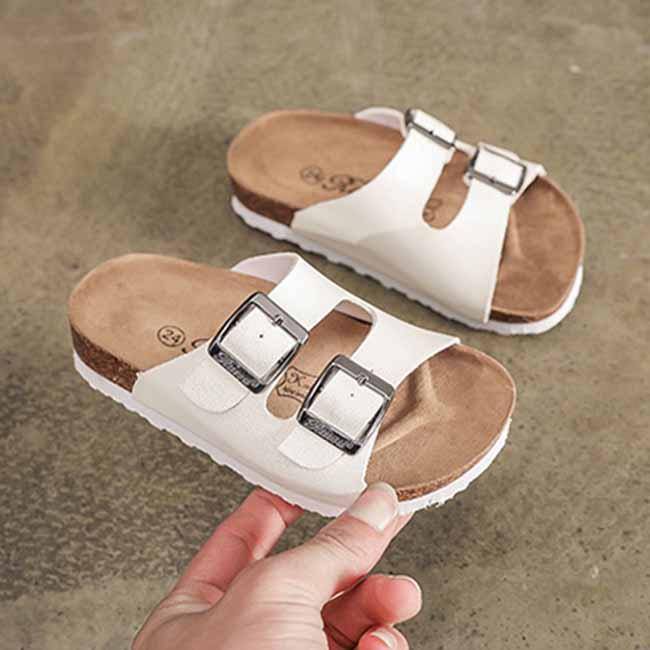 Flickor Pojke Strandskor Baby Ballerina Läderskor Loafers Sommar Barnskor Gladiator Flip Flops cm black